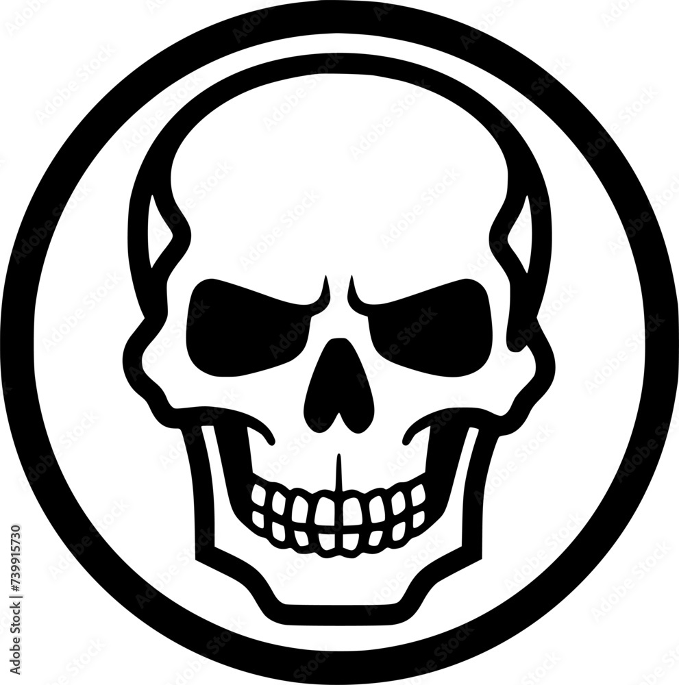 Skull | Black and White Vector illustration Skull | Black and White Vector illustration