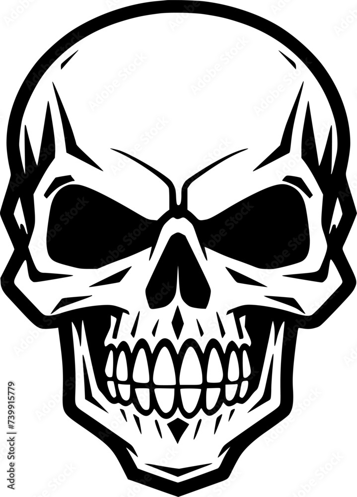 Skull - Black and White Isolated Icon - Vector illustration Skull - Black and White Isolated Icon - Vector illustration