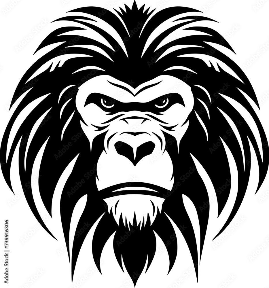 Naklejka premium Baboon - Minimalist and Flat Logo - Vector illustration