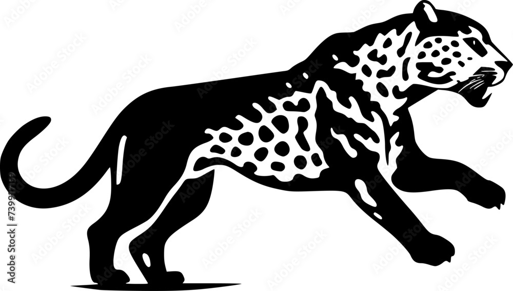 Cheetah - Black and White Isolated Icon - Vector illustration Cheetah - Black and White Isolated Icon - Vector illustration