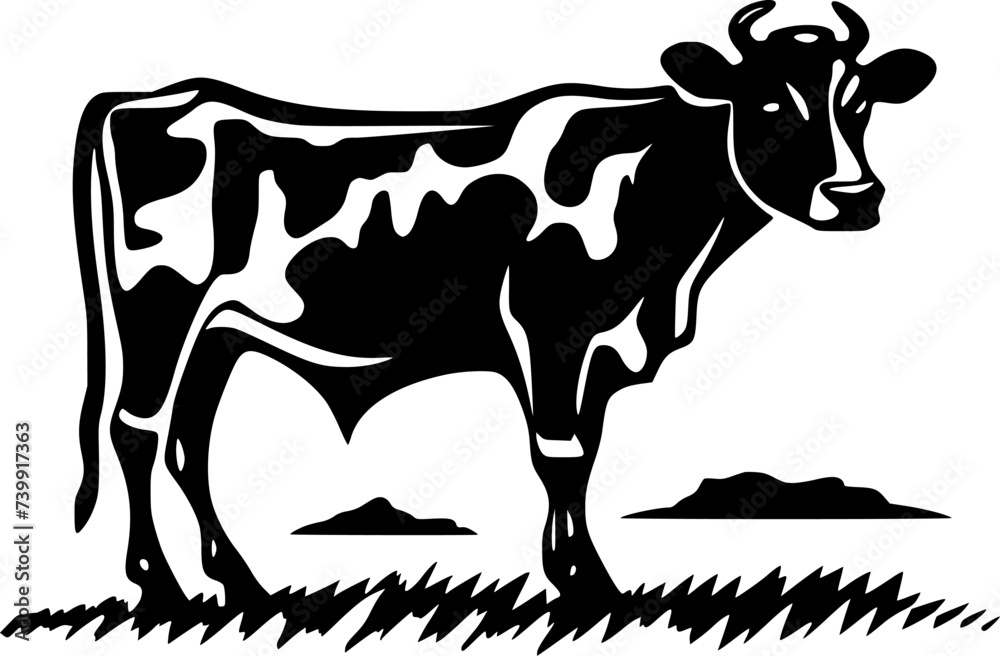 Fototapeta premium Cow - Minimalist and Flat Logo - Vector illustration