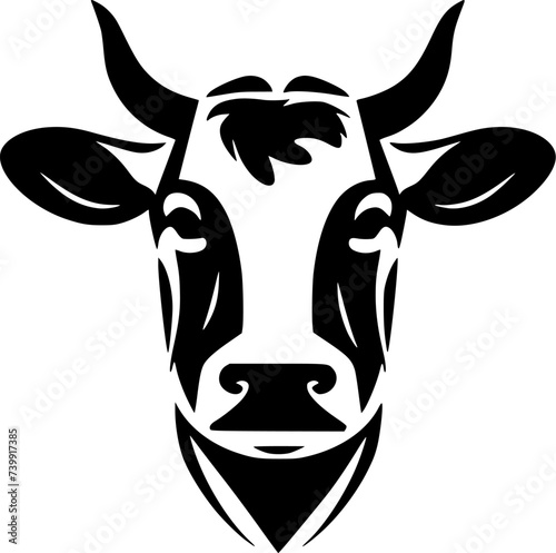 Cow | Minimalist and Simple Silhouette - Vector illustration