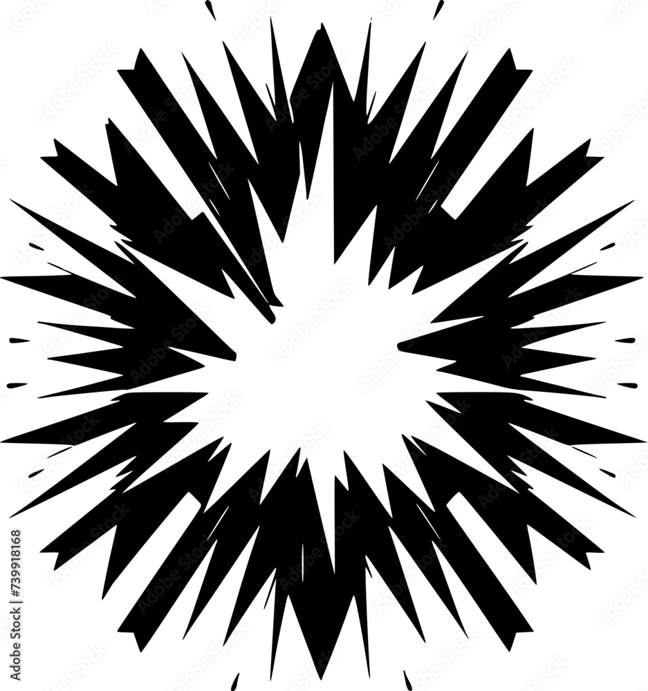 Explosion - Black and White Isolated Icon - Vector illustration Explosion - Black and White Isolated Icon - Vector illustration