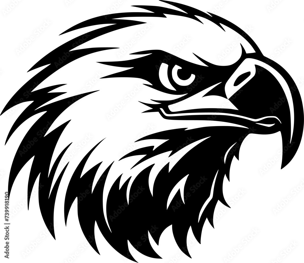 Obraz premium Eagle - Black and White Isolated Icon - Vector illustration