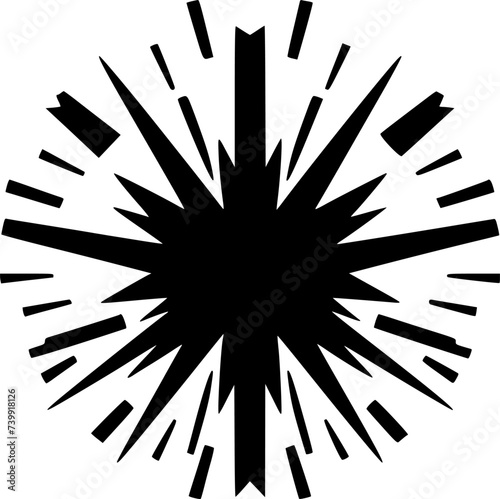Explosion | Black and White Vector illustration
