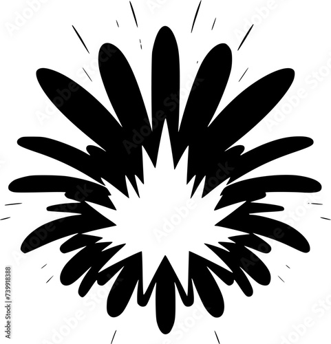 Explosion - Black and White Isolated Icon - Vector illustration
