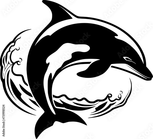 Dolphin - Minimalist and Flat Logo - Vector illustration