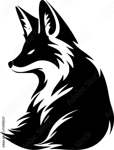 Fox | Black and White Vector illustration