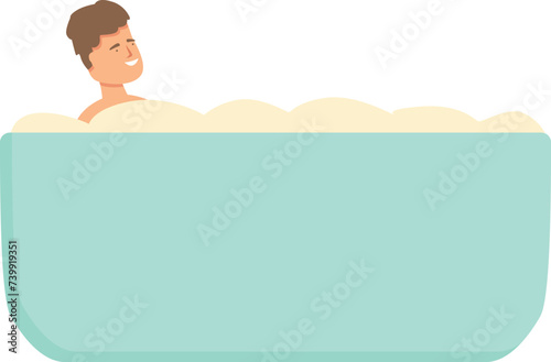 Boy bathing icon cartoon vector. Care character. Mom shampoo wash
