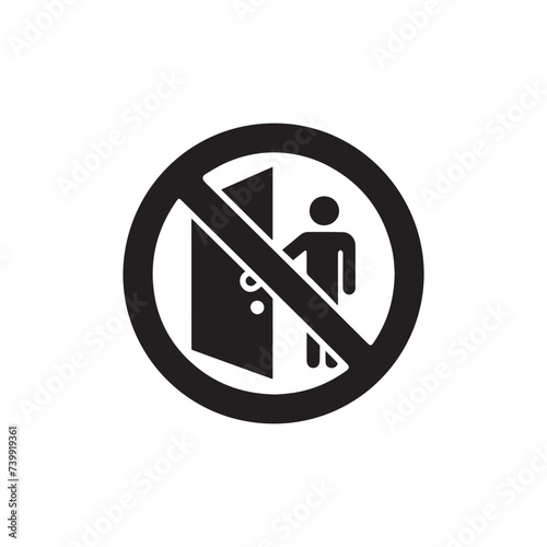 Obraz w ramie Do not open door icon 
