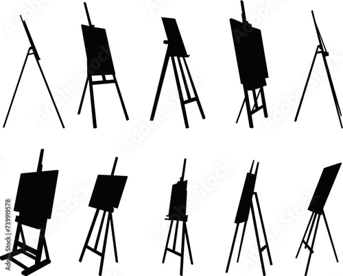 easels, silhouette on a white background vector