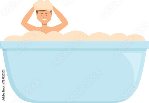 Kid head wash icon cartoon vector. Small babe kid. Cleaning toy