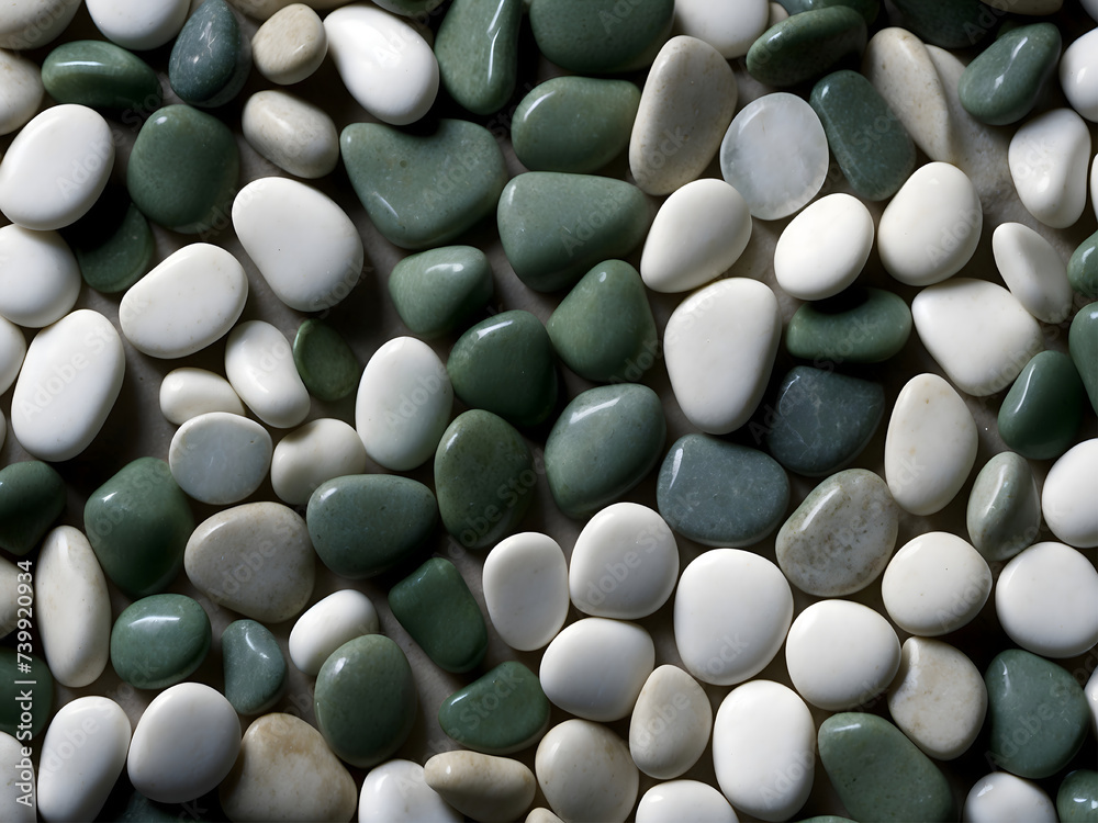 Natural green and white stones for decoration Natural green and white stones for decoration
