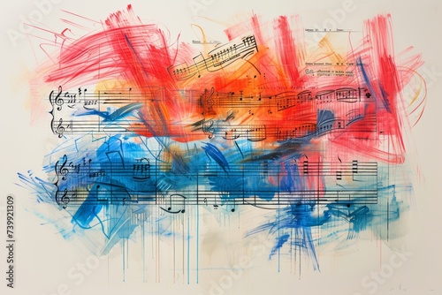 Abstract music background with notes