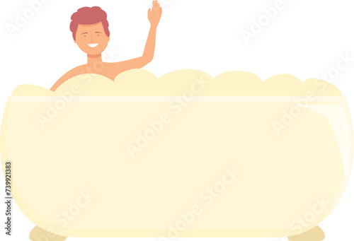 Happy kid wash icon cartoon vector. Babe smile art. Parent attention