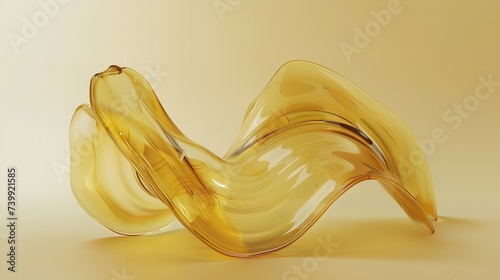 3D Rendering Flowing Liquid Glass Shape