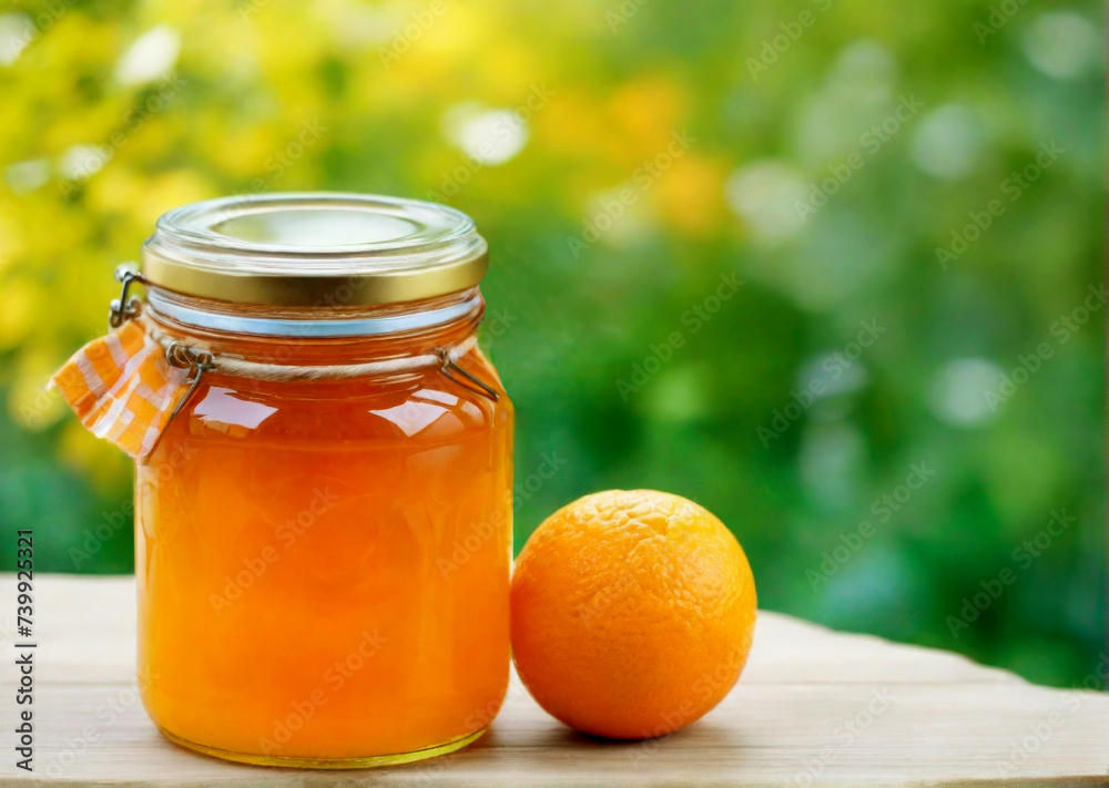 Orange jam. Orange jelly in a jar. Homemade delicious fruit jam. Fresh orange and jar of jam. Orange jam. Orange jelly in a jar. Homemade delicious fruit jam. Fresh orange and jar of jam.