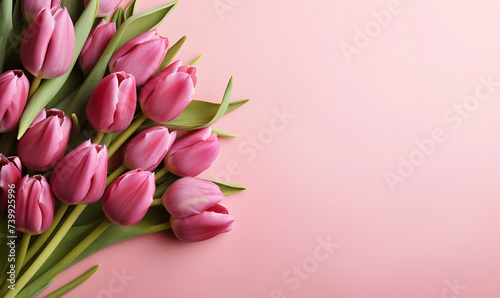 Tulips background with space for text © Rina Design