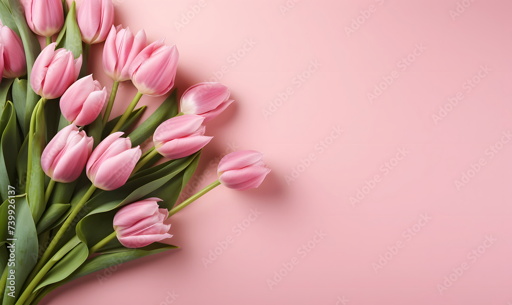 Tulips background with space for text