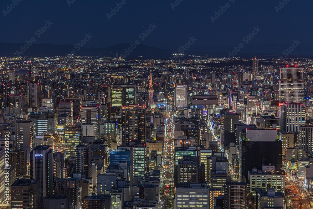 Naklejka premium 都市夜景