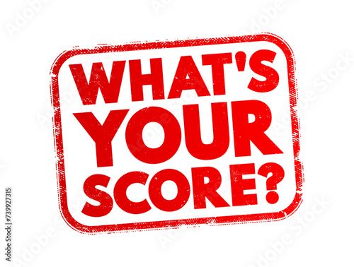 What's Your Score question text stamp, concept background