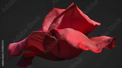Single Red Rose Flower Petal Close-Up