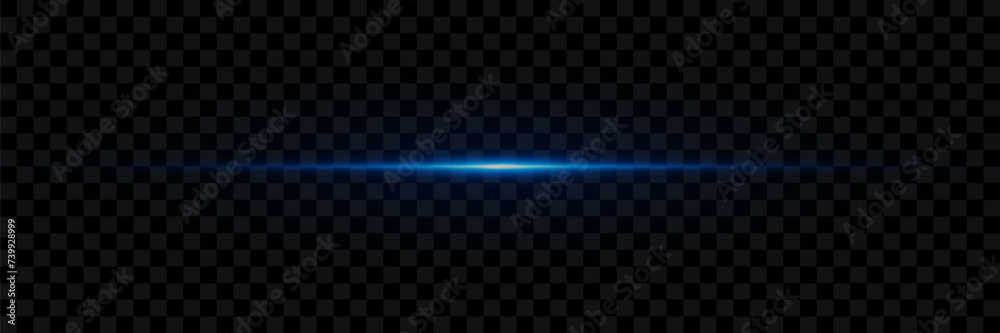 Blue light flare, special flash effect. On a transparent background ...