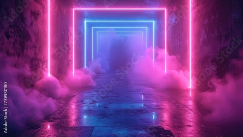 mystic glow corridor. abstract background