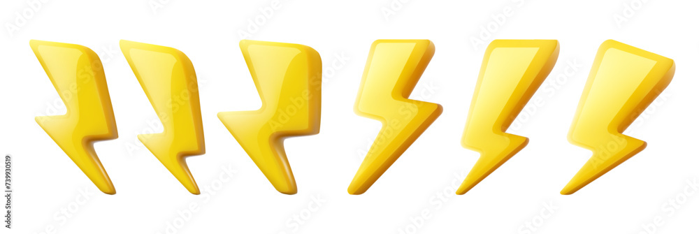 3d lightning vector icons. 3d lightning vector icons.