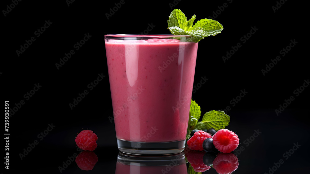 Vibrant berry smoothie in a glass Vibrant berry smoothie in a glass