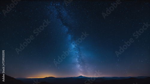 : starry sky with a bright star in the middle of the night, 
