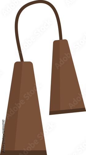 Capoeira element icon cartoon vector. Martial art culture. Music training