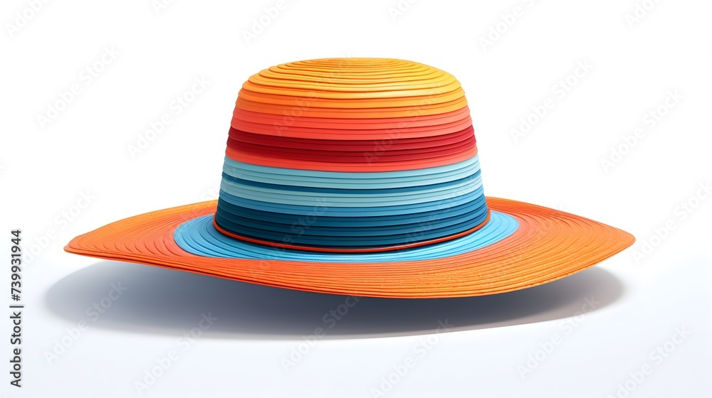 Vibrant beach hat, a stylish shield from the sun's rays. Vibrant beach hat, a stylish shield from the sun's rays.