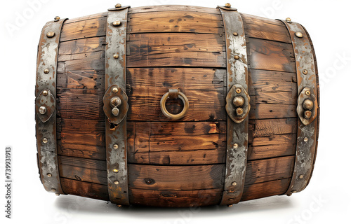 image of classi wood barrel on white background photo