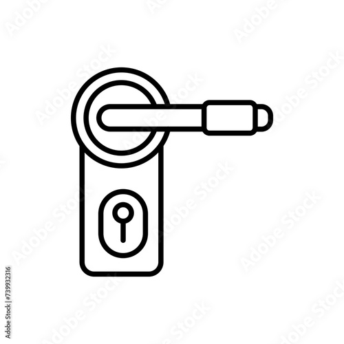 Door knob outline icons, minimalist vector illustration ,simple transparent graphic element .Isolated on white background