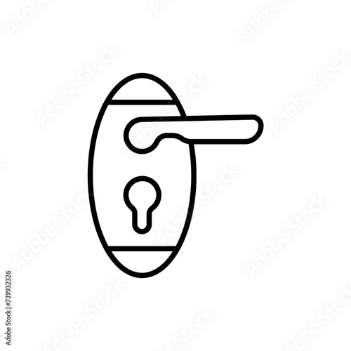 Door knob outline icons, minimalist vector illustration ,simple transparent graphic element .Isolated on white background