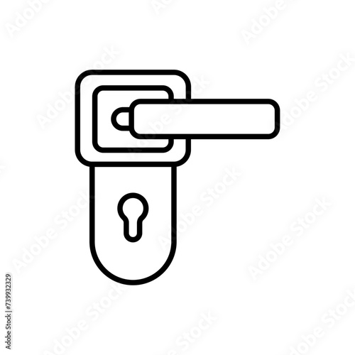 Door knob outline icons, minimalist vector illustration ,simple transparent graphic element .Isolated on white background