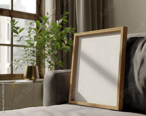 Fill your memories: Mockup picture frame on sofa