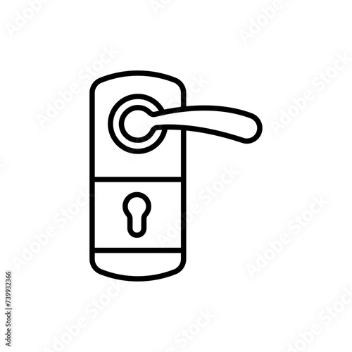 Door knob outline icons, minimalist vector illustration ,simple transparent graphic element .Isolated on white background