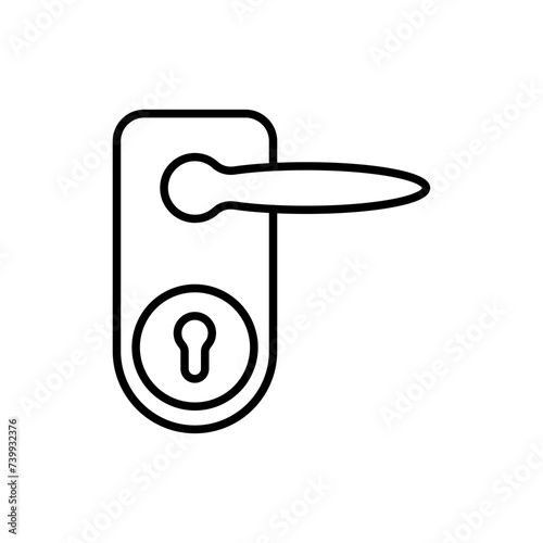 Door knob outline icons, minimalist vector illustration ,simple transparent graphic element .Isolated on white background