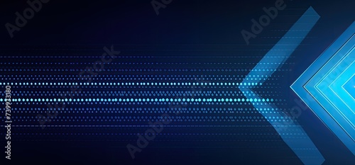 Abstract blue background with abstract arrows, high tech technology concept