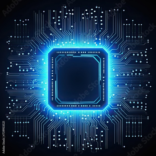 Close-up image of computer circuit board chipset, future server