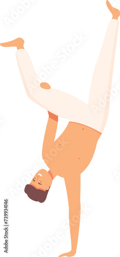 Afro music capoeira icon cartoon vector. Sport training. Martial art