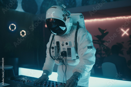 dj astronaut created using generative AI tools