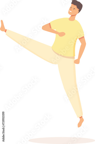 Kick jump culture icon cartoon vector. Design music. Active speed art
