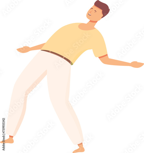 Brazilian move icon cartoon vector. Capoeira sport training. School latin
