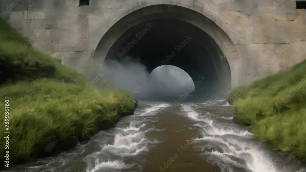 River Flowing Through Water-Filled Tunnel River Flowing Through Water-Filled Tunnel