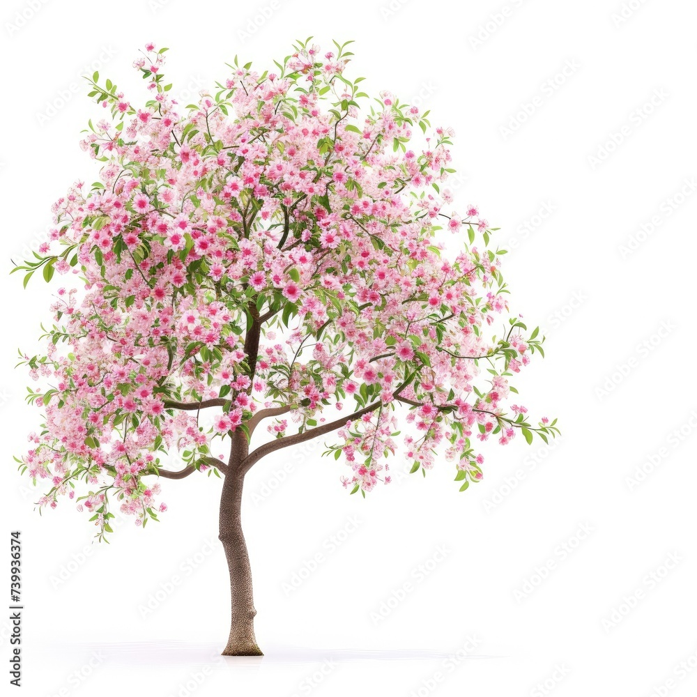 Fototapeta premium apple tree with flowers isolated on white background