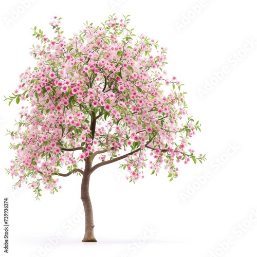 apple tree with flowers isolated on white background