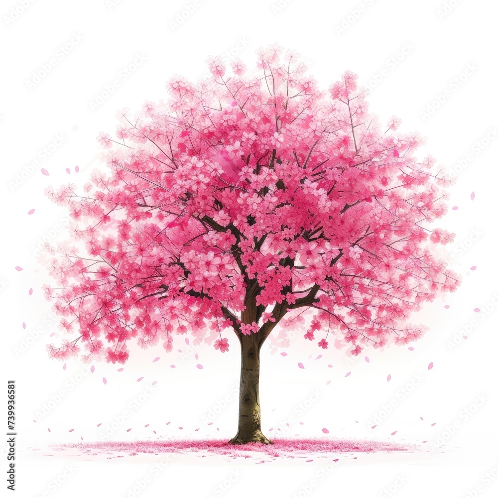 sour cherry tree isolated on white background sour cherry tree isolated on white background